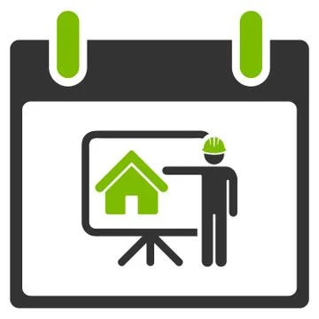 Realty Developer Calendar Day Flat Icon 스톡 일러스트