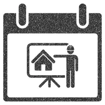 Realty Developer Calendar Day Grainy Texture Icon 스톡 일러스트