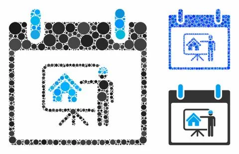 Realty developer calendar day Mosaic Icon of Circle Dots Stock Illustration