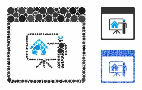 Realty developer calendar page Composition Icon of Circles 스톡 일러스트