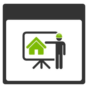 Realty Developer Calendar Page Flat Icon イラスト素材