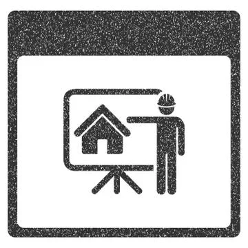 Realty Developer Calendar Page Grainy Texture Icon 스톡 일러스트
