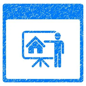 Realty Developer Calendar Page Grainy Texture Icon 스톡 일러스트