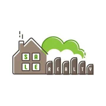 Realty icon, logo. Vector realty icon for real estate logo, website, ad. Flat Stock Illustration