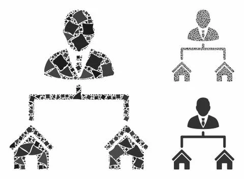 Realty manager Composition Icon of Bumpy Pieces Illustrazione stock