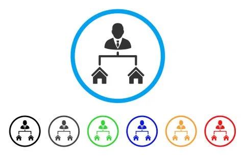 Realty Manager Rounded Icon Stockillustratie