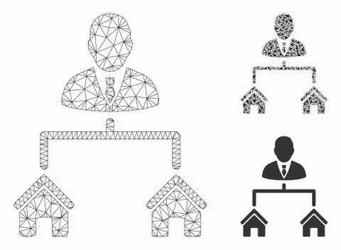 Realty Manager Vector Mesh 2D Model and Triangle Mosaic Icon Stock Illustration