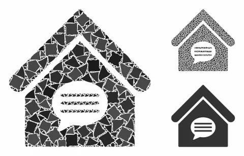 Realty message Composition Icon of Rugged Parts Stock Illustration