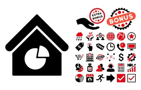 Realty Pie Chart Flat Vector Icon with Bonus Ilustración de archivo