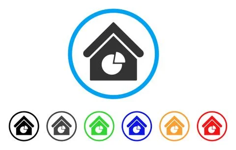 Realty Pie Chart Rounded Icon Ilustración de archivo
