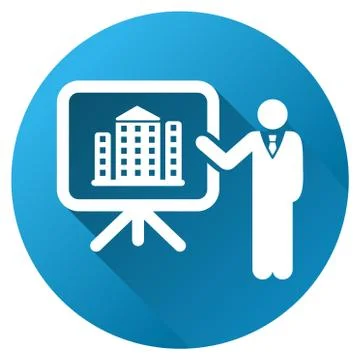 Realty Project Presentation Gradient Round Vector Icon Stock Illustration