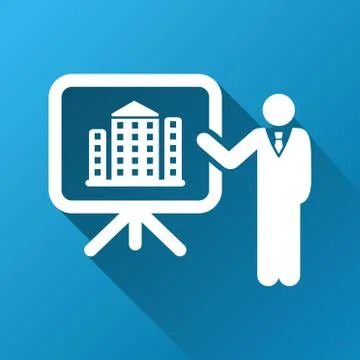Realty Project Presentation Gradient Square Icon Stock Illustration
