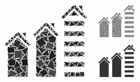 Realty trend Mosaic Icon of Bumpy Parts Stock Illustration