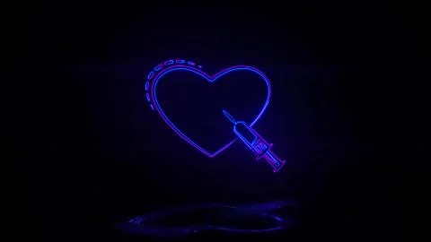Reanimation in neon effect mp4 video Stock Illustration
