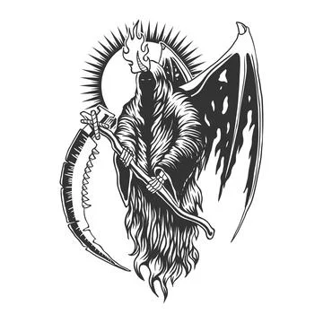 Reaper devil wing vector illustration Stock Illustration