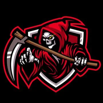 Reaper mascot logo design vector with concept style for badge Stock Illustration