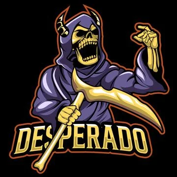 Reaper mascot logo design vector with concept style for badge Stock Illustration