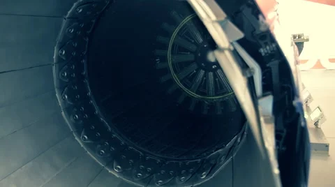 The rear of the aircraft engine Stock Footage 68353962