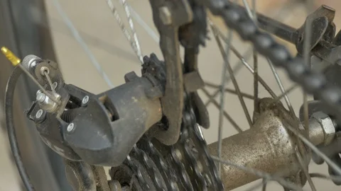 Rear Bicycle Cogset in Action Stock Footage 88627214
