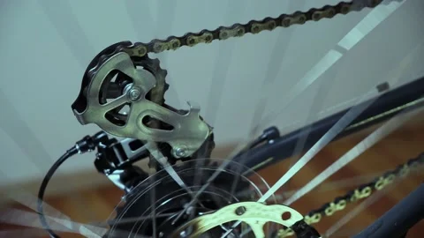 Rear Bicycle Speed Switch Close-Up Stock Footage 132028140