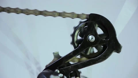 Rear Bicycle Speed Switch Close-Up Stock Footage 132028148