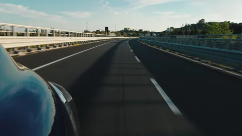 Rear Of Car On A Highway Stock Footage 240759118