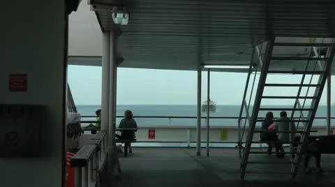 On rear deck of ferry at sea 動画素材 12409585