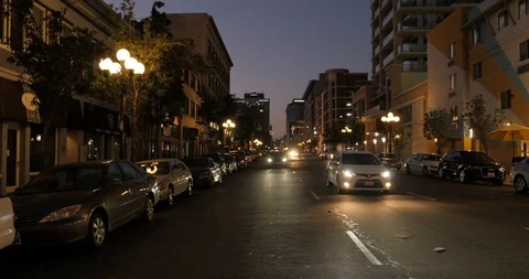 Rear driving plate - 6th Ave at Island Ave, San Diego Stock Footage 101975480