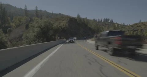 Rear driving plate - Cherry Lake Road at Highway 120, Colfax Spring Vídeo Stock 295121885