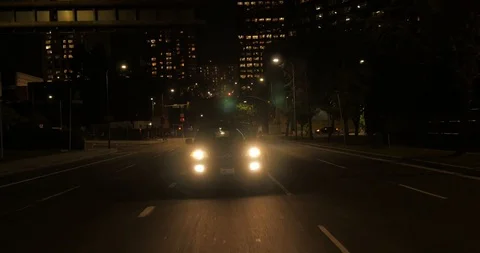 Rear driving plate - Third St at Figueroa Street, Downtown LA Stock Footage 113766501