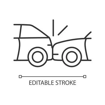 Rear-end collision linear icon Stock Illustration