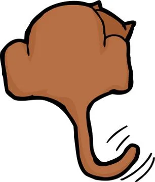 Rear End of Excited Cat Stock Illustration