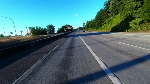 Rear Facing Motion Lapse of Car on Freeway(Color Graded) Stock Footage 246676009