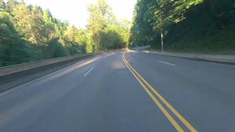 Rear Facing Motion Lapse of a Two Lane Suburban Road (Desaturated) Stock Footage 246675283