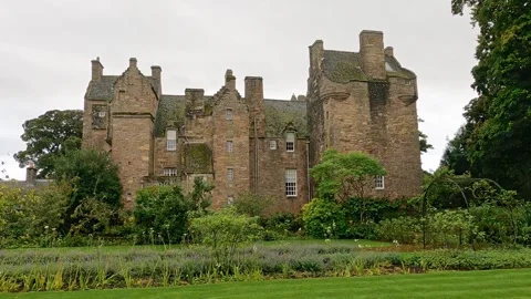 Rear of Kellie Castle, Near Pittenweem and Anstruther, Fife, Scotland Stock-Footage 328471553