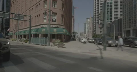 Rear left driving plate - Broadway at 17th Street Denver Vídeo Stock 289190291