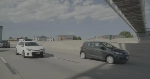 Rear left driving plate - Highway 25 at Bellaire Street Denver Vídeo Stock 289260901