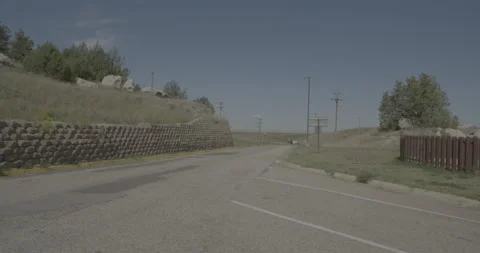 Rear left driving plate - Highway 80 at Rest area Pine Bluffs Stockbeeldmateriaal 289902890