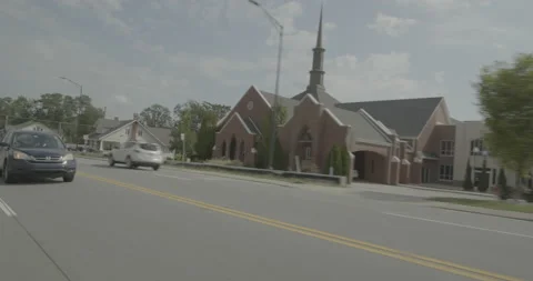 Rear left driving plate - Main Street at Cumming Street, Alpharetta Stock Footage 252453069