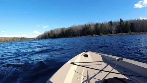 Rear Look from Kayak While Paddling Stock-Footage 106724900