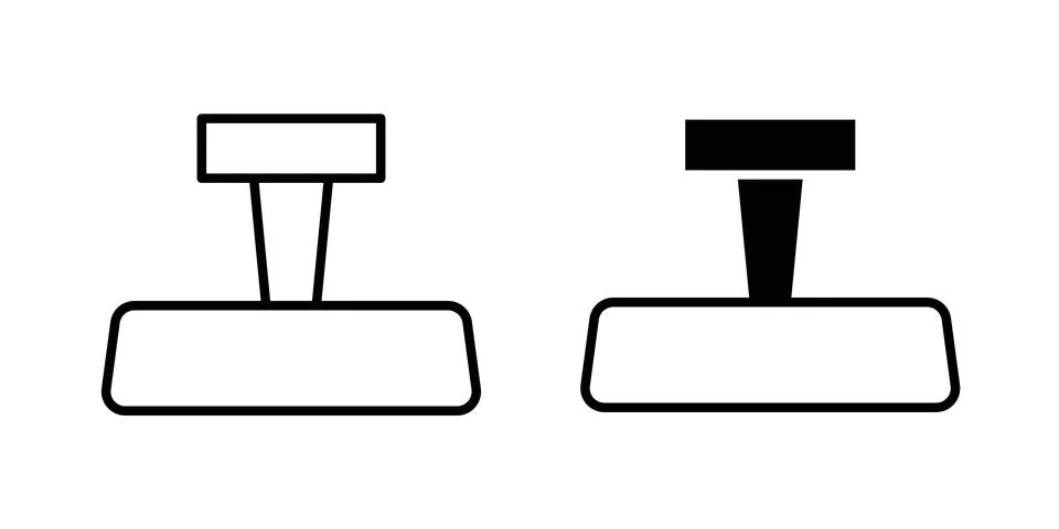 Rear mirror icon vector template set in black Stock Illustration