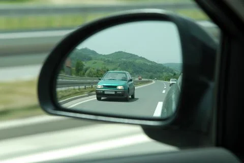Rear mirror view Stock Photos