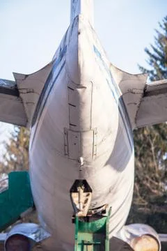 The rear of plane on sky background Stock Photos