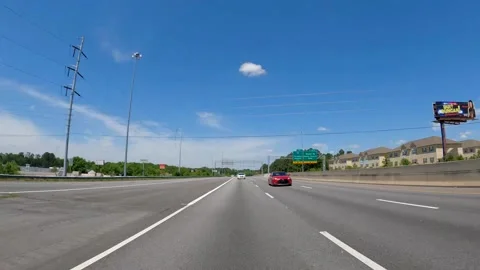 Rear POV time-lapse view traffic open highway Bobby Jones Expressway Stock Footage 181641201