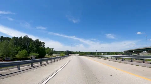 Rear POV view traffic interstate 20 multiple lanes merging Stock Footage 181642517