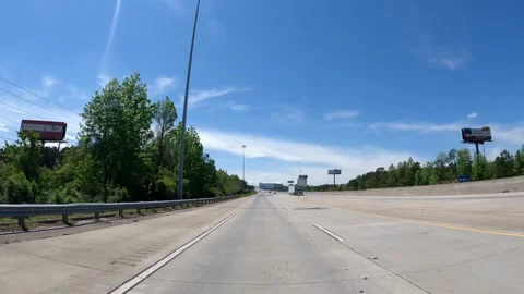 Rear POV view traffic interstate 20 exit ramp Stock Footage 181642863