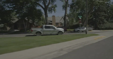 Rear right driving plate - Carey Avenue at 2nd Avenue Cheyenne Stock Footage 289677603