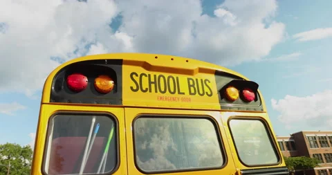 Rear of a school bus Stock Footage 156989989