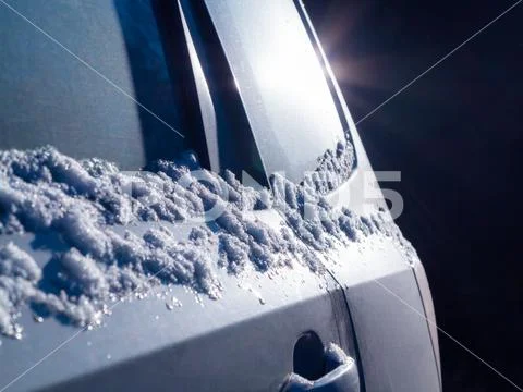 Rear side of the car with a glare in the dark Stock Photos