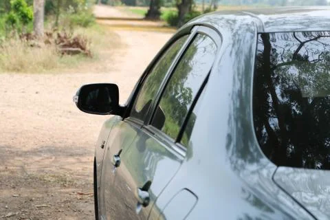 Rear side view and back of car. Stock Photos